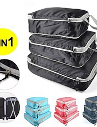 3-teiliges Kompressions-Packwürfel-Set zur Aufbewahrung und Organisation von Reisegepäck, erweiterbare Aufbewahrungstaschen mit großer Kapazität für Reisen im Freien &Heimgebrauch