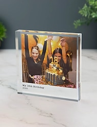 Personalized Photo Block Acrylic Glass Photo Block Custom Acrylic Block Photo Crystal Wedding gift Birthday Father's Day Weddings
