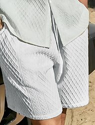 Bărbați Pantaloni scurți de vară Pantaloni scurți de plajă Buzunar Cordon Talie elastică Simplu Confort Respirabil Scurt În aer liber Vacanță Sport Tatuaj Alb Roșu-aprins