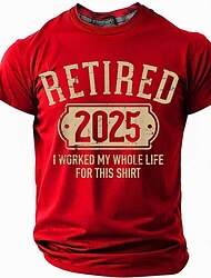 Herr Rolig Pensionerad T-shirt Kortärmad T-shirt 3D-tryck Rund hals Skjorta Mode Dagligen Ledigt Gata Ledigt Dagligen Svart 1 Svart 3 Svart Sommar Vår Alla årstider Kläder S M L XL XXL XXXL 4XL