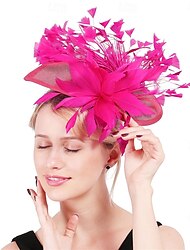 Ornamente de Cap Material Textil Pălărie Cursă de cai Epocă Drăguţ Cu Pene Floral Diadema Articole Pentru Cap