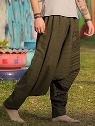 Retro Vintage Boho Medieval Trousers Harem pants Pirate Viking Baggy Men's Pirate Carnival Vacation Yoga LARP Adults' Pants Spring & Summer