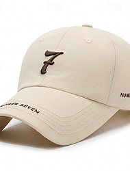 Men's Baseball Cap Sun Hat Trucker Hat khaki Gray Polyester Embroidered Fashion Casual Daily Festival Letter & Number Adjustable Sunscreen Breathable