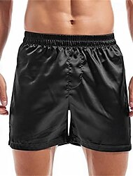 Men's 1 PCS Basic Panties Boxers Underwear Boxer Shorts Elastic Waist 30% Cotton Breathable Soft Comfortable Plain Mid Rise Black White