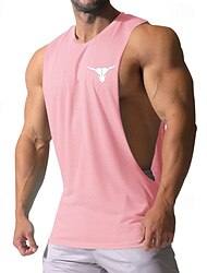 Voor heren Singlet Vest Top Onderhemd Mouwloos shirt Mouwloos Strakke ronde hals Zomer Afdrukken Modieus Ontwerper Basic Klassiek Vakantie Straat Uitgaan Zwart Wit Blozend Roze Top T-shirt voor mannen