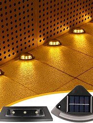 4 sztuki solarnych lamp ogrodowych, schodów, schodów, dekoracji ogrodowych, świateł szlakowych, wodoodpornych, zewnętrznych, prowadzących do ogrodu