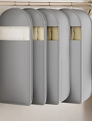 ruimtebesparende hangende kledingzak met zelfcompressierits, stofhoes voor jassen en donsjacks, kledingkastorganizer met doorzichtig venster