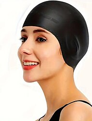 耳を保護するシリコン製水泳キャップ、防水、快適、滑り止め、長髪用水泳キャップ