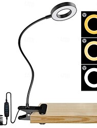 led skrivbordslampa läslampa nattlampa dimbar usb-läslampa med klämma flexibel svanhals boklampa för sänggavel pysseldator