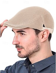 męska swobodna czapka z daszkiem z siateczki - lekka i przewiewna konstrukcja z regulowanymi paskami, wiele kolorów, modna na zajęcia na świeżym powietrzu, do uprawiania sportu i do noszenia na co dzień