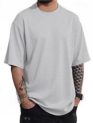 Homens Camiseta Camisetas Camisa de manga curta T-shirt Manga Curta Gola Redonda Verão Tecido Moda Designer Básico Clássico Férias Rua Para Noite Preto Branco Amarelo Top Tee para Homens