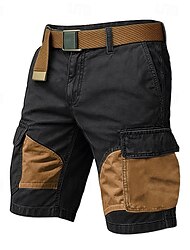 Men's Tactical Shorts Cargo Shorts Outdoor Shorts Bermuda shorts Running Shorts Elastic Waist Multi Pocket Straight Leg Color Block Moisture Wicking Wearable Knee Length Casual Daily Camping & Hiking
