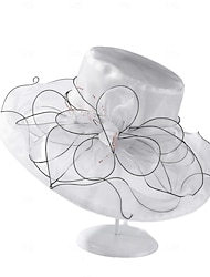Palarie organza Nuntă Serată Petrecere ceai Plajă Cursă de cai Elegant Drăguţ Protecție Solară Cu Floral Diadema Articole Pentru Cap