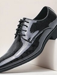 groene glanzende oxfordschoenen voor heren met vetersluiting - modieus, formeel, geschikt voor zakelijke bijeenkomsten en semi-formele evenementen
