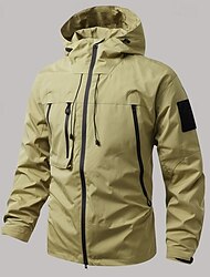 Férfi Softshell kabát Átmeneti kabát Alkalmi Vízálló Zseb Minden évszak Sima Szabadtéri Kapucni Szokványos Fekete Fehér Bíbor Lóhere Kávé Zakók