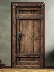 Fake Vintage Door Decorations Door Covers Door Tapestry Door Curtain Decoration Backdrop Indoor/Outdoor Door Banner for Front Door Office Door