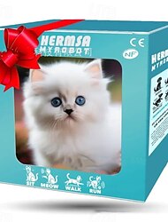 Gato robô meu gatinho robô realista brinquedo interativo que anda latido abana o rabo gato de pelúcia de estimação para crianças &Brinquedo de gato robótico realista para adultos que age como um gato