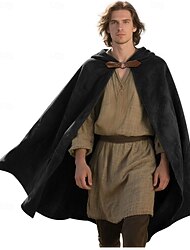 Középkori Kapucnis köntös Szabályos Divat Gallér nélküli Jelmez Felnőttek Köpeny Minden évszak