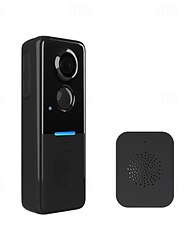 1080p smart trådlös videodörrklocka med ringsignal, nattseende, realtidsvarningar, AI-kroppsdetektering, wifi, tvåvägssamtal, molnlagring