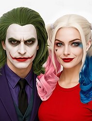Clown Wig Green Wigs For Cosplay  Wig Mens Boys Short Wavy Hair Wig For Party Halloween Wigs St.Patrick's Day Wigs