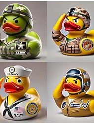 Figurină statuie rață din rășină, tribut veteran, rață militară, decor rață soldat pentru raft sau birou, ornament rață armată patriotică, cadou pentru veterani sau colecționari