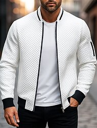 Herr Tröja Sweatshirt med full dragkedja Marinblå Ljusgrå Huva Slät Strukturerad Ledigt Dagligen Sport & Utomhus Streetwear Häftig Sportkläder Vår & Höst Kläder Pull Tröjor Långärmad