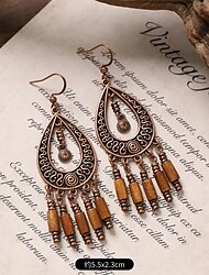 1 Pair Earrings For Women's Street Date Beach Alloy Vintage Style Pear Cut