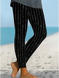 Women's Leggings Vacation Vintage Ethnic Style Ankle-Length High Waist Graphic Geometric 3D Print Quick Dry Breathability Soft Stretchy Outdoor Home Causal Black White Fall Regular Fit