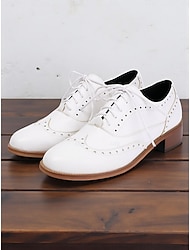 レディース ブラウン オックスフォード ブローグシューズ ローヒール - レトロな英国風レースアップフラットシューズ。大学生やオフィスウェアに最適。秋の装いや毎日のウォーキングに最適。