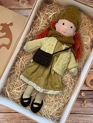handgemaakte Waldorfpop babymeisje met kledingsets - 11,8 inch zachte pluchen pop voor peuters, ideaal kerstcadeau voor kinderen