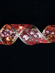 Kerstlint, lichtsnoer met 16/33ft, 100 led-lampjes op batterijen, 2 inch gouden folielint met warm witte, twinkelende vuurvliegjes, binnensterrendecoratie voor de kerstboom