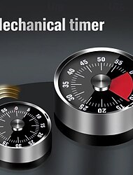 Cronometru manual mecanic magnetic din oțel inoxidabil, ceas cu numărătoare inversă și alarmă, cronometru de bucătărie pentru copt, instrument de gestionare a timpului pentru studenți, memento