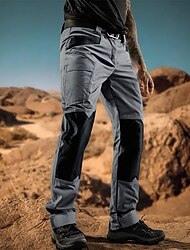 男性用 カーゴパンツ タクティカルパンツ ズボン ハイキング パンツ ボタン マルチポケット カモフラージュ 耐久性 アウトドア 日常 キャンピング＆ハイキング ファッション クラシック グリーン 迷彩グリーン