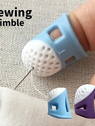 4 dedales de costura, protectores de dedos de silicona para coser a mano, bordar, punto de cruz y costura de bricolaje, cubiertas de dedos de dedal antideslizantes, herramientas de costura
