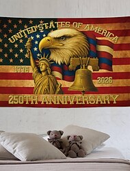Egyesült Államok 250. évfordulós faliszőnyeg hátteret függő dekoráció otthoni kertbe, beltéri vagy kültéri félszázados dekoráció