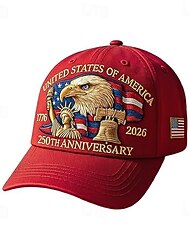 Mütze zum 250. Jahrestag der Vereinigten Staaten, gestickter Weißkopfseeadler, patriotische Baseballkappe, verstellbare Retro-Kappe für Damen und Herren, Jubiläums-Sonderedition