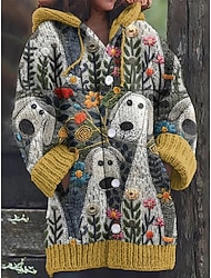 Damskie Sweter Sweter rozpinany Codzienny Miękkie Graficzny Geometryczny Kolorowy blok Prążkowany Kaptur Kieszeń Guziki Dzianiny Długi rękaw Długie topy Robić na drutach Na zewnątrz Codzienny Weekend Damskie Sweter Sweter rozpinany Codzienny Miękkie Graficzny Geometryczny Kolorowy blok Prążkowany Kaptur Kieszeń Guziki Dzianiny Długi rękaw Długie topy Robić na drutach Na zewnątrz Codzienny Weekend