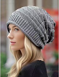 női laza, kötött sapka – puha, téli, meleg sapka, laza, rugalmas sapka kültéri utazáshoz és mindennapi viseletre