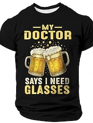 Men's Beer Funny Slang T Shirt Short Sleeve T shirt 3D Print Crew Neck Shirt Fashion Daily Street Daily Black Red Blue Summer Spring Clothing Apparel S M L XL XXL XXXL