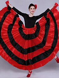 Pentru femei Flamenco Senorita Dans Costum de dans tango Stilat Poliester Roșu-aprins Fustă