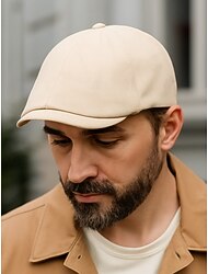 Șapcă plată bărbătească din bumbac, pălărie vintage de vânzător de ziare, șapcă beretă Gatsby reglabilă pentru petreceri de Crăciun, ținute de iarnă și ținute casual de zi cu zi