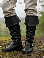 Medeltida kostymer Renässans Skor Knähöga Stövlar Platta jazzstövlar Maskeradkläder Herr Dam Keltiskt Pirat Kunglig Maskerad Fest / afton LARP Ren Faire Vuxna Skor