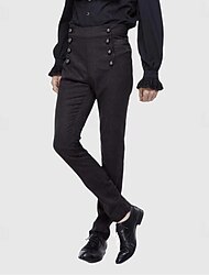 Mens Pants Trousers Victorian Medieval Renaissance Steampunk Punk Gothic Retro Vintage Men's Costume Vintage Cosplay Casual Daily Pants