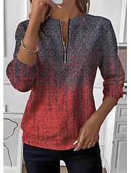 Per donna Felpa Pullover Felpe con cerniera Grafico Paisley Moda Casual Manica Lunga Girocollo Top Regolari Streetwear Abbigliamento Quotidiano Cerniera Stampato Rosso Viola Verde Autunno Inverno Per donna Felpa Pullover Felpe con cerniera Grafico Paisley Moda Casual Manica Lunga Girocollo Top Regolari Streetwear Abbigliamento Quotidiano Cerniera Stampato Rosso Viola Verde Autunno Inverno