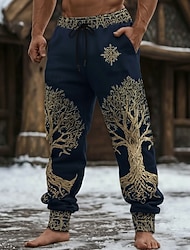 Voor heren Totem Viking Boom van leven Joggingbroeken Jogger Broek Medium Taille Trekkoord elastische taille Vintage Retro Buiten Kamperen&Wandelen Jagen Sportieve joggingbroek met zakken Herfst