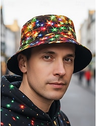 férfi karácsonyi kalap - több színben, LED-es mintával, poliészter anyagból, tökéletes ünnepi viseletre és ünnepi partikra