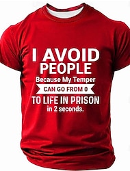 Hombre Argot divertido Camiseta Manga Corta Camiseta Impresión 3D Cuello Barco Camisa Moda Diario Diario Calle Azul Piscina Negro Rojo Verano Primavera Ropa S M L XL XXL XXXL