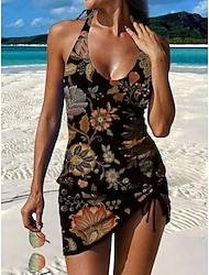 Per donna Costumi da bagno Tankini Gonna Costume da bagno Elegante Vacanza Floreale Grafico Senza Maniche Costumi da bagno
