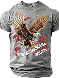 2026年7月4日 250周年メモリアルデー メンズ 3Dプリント アメリカ国旗 クルーネック 短袖 Tシャツ デイリーストリート