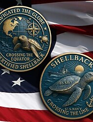 Gedenkmünze für Marine-Shellbacks, Münze zur Initiation der US-Marine-Shellbacks, Sammlerstück zur maritimen Tradition, Souvenir des Marineerbes